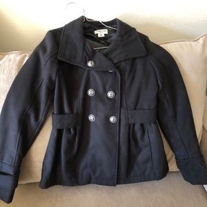 Celebrity pink black peacoat